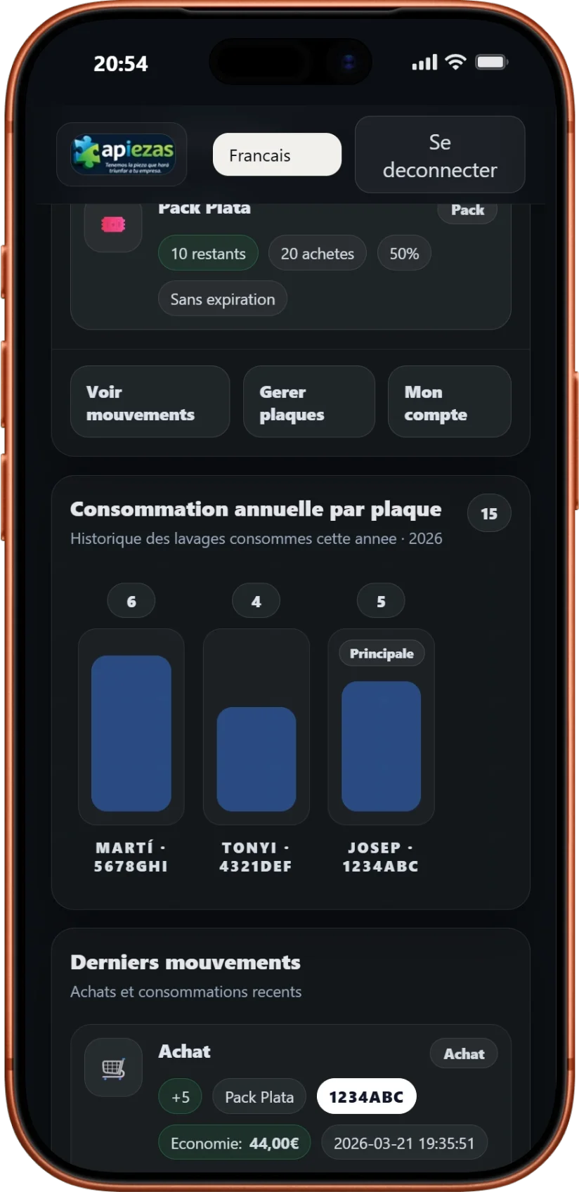 Capture du détail des mouvements