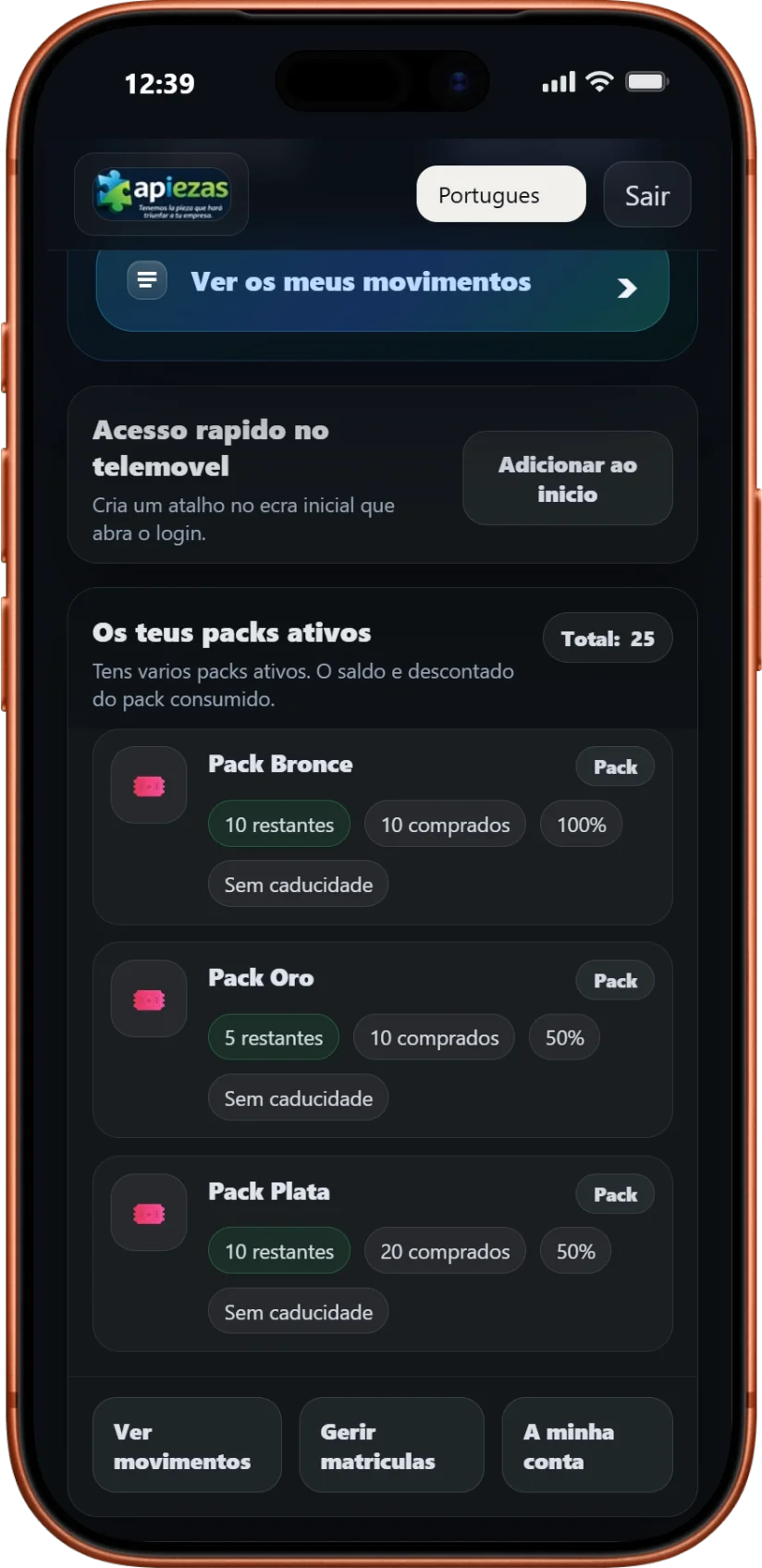 Captura de packs ativos para compras repetidas e de maior valor
